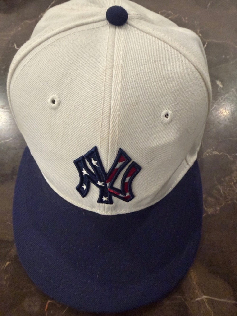 9FIFTY New York American Flag White Baseball Cap - Interior View